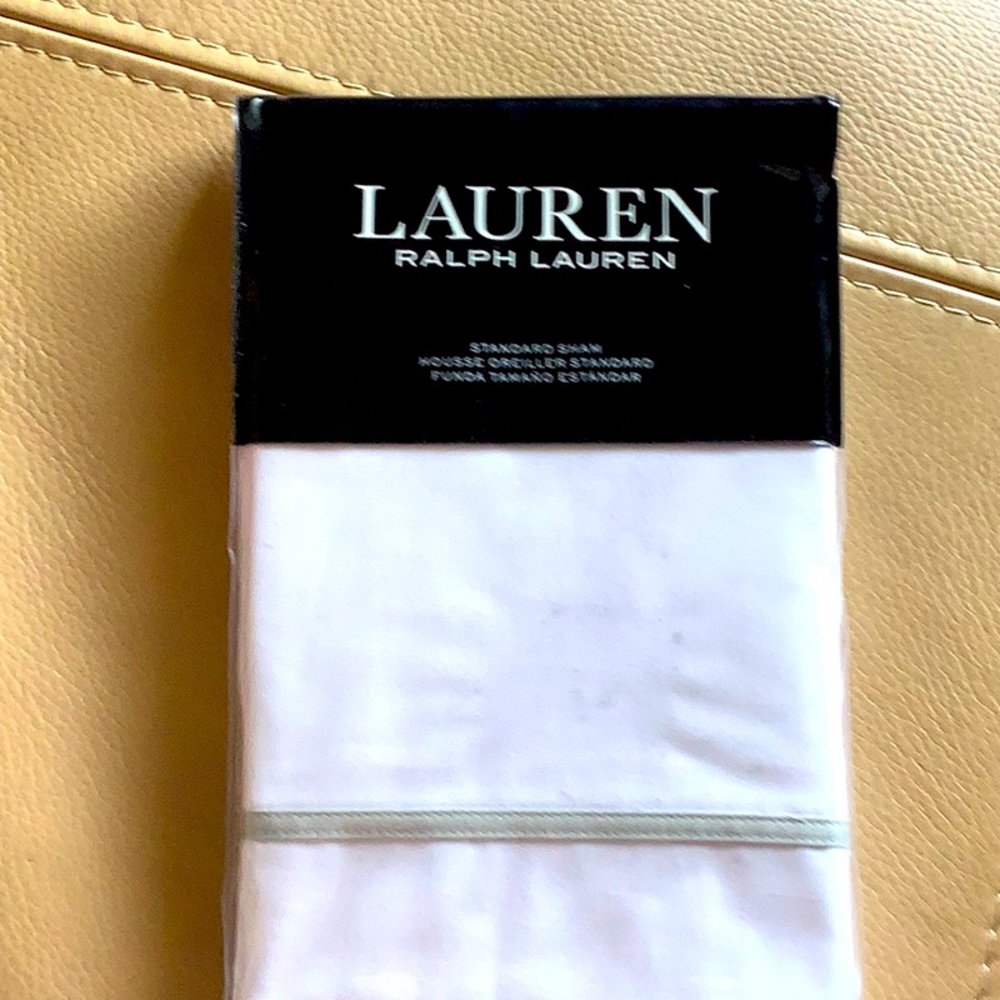 Lauren Ralph Lauren White & Sage Spencer Standard Sham.